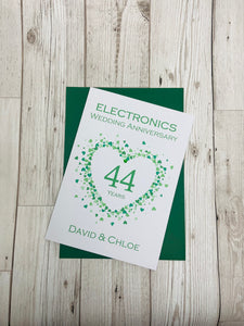 44th Wedding Anniversary Card - Electronics 44 Year Forty Fourth Anniversary Luxury Greeting Personalised - Love Heart