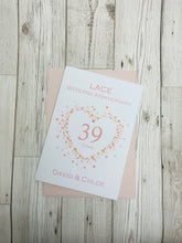 Load image into Gallery viewer, 39th Wedding Anniversary Card - Lace 39 Year Thirty Ninth Anniversary Luxury Greeting Card Personalised - Love Heart
