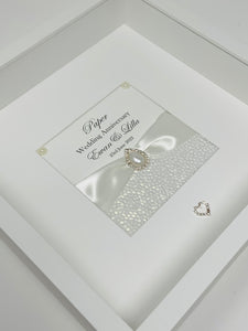1st Paper 1 Year Wedding Anniversary Ribbon Frame - Pebble