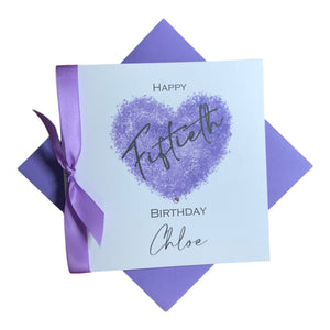 Heart Birthday Card - Personalised Greeting Card