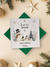 Load image into Gallery viewer, Personalised Christmas Card - Greeting Card Personalised - Let It Snow
