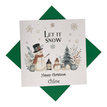 Load image into Gallery viewer, Personalised Christmas Card - Greeting Card Personalised - Let It Snow
