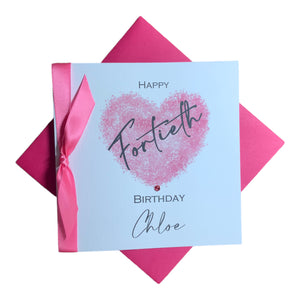 Heart Birthday Card - Personalised Greeting Card