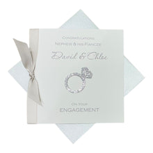 Load image into Gallery viewer, Nephew &amp; Fiancée Engagement Card - Luxury Greeting Card Personalised - Engagement Ring Nephew &amp; Fiancée
