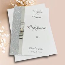 Load image into Gallery viewer, Nephew &amp; Fiancée Engagement Card  - Luxury Greeting Card Personalised - Colour Choice - LB84
