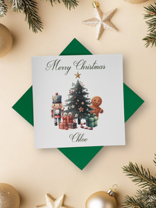 Personalised Christmas Card - Greeting Card Personalised - Nutcracker Tree