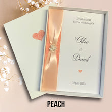 Load image into Gallery viewer, Wedding Day Invite Invitation Card - Bride &amp; Groom - Envelope or Gift Box - 20 Colour Choice - Choose Pack Quantity
