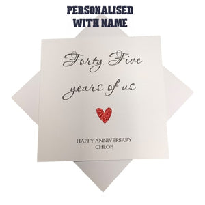 42nd Anniversary Card - 42 Years Greeting Card Personalised - Year Of Us