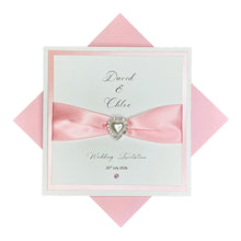 Load image into Gallery viewer, Wedding Day Invite Invitation Card - Handmade Personalised - 20 Colour Choice - Envelope or Gift Box - Bride &amp; Groom - Choose Pack Quantity (D1)
