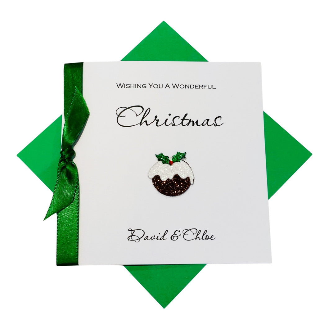 Christmas Pudding Card - Luxury Greeting Card Personalised