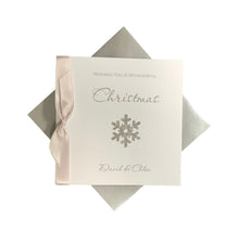 Load image into Gallery viewer, Snowflake Christmas Card - Luxury Greeting Card Personalised
