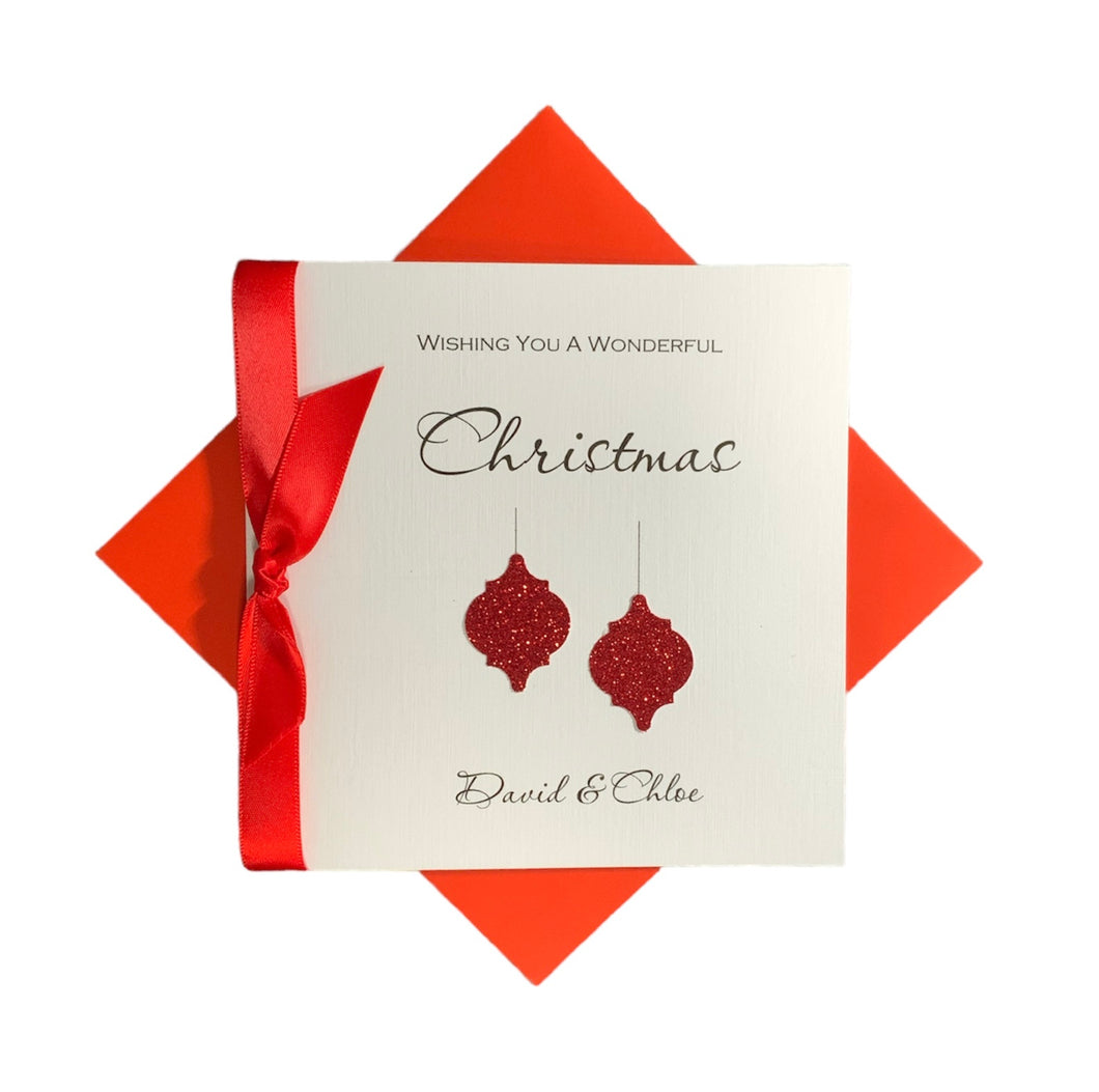 Bauble Christmas Card - Luxury Greeting Card Personalised