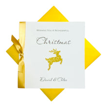 Load image into Gallery viewer, Reindeer Christmas Card - Luxury Greeting Card Personalised
