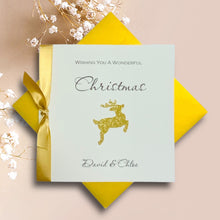 Load image into Gallery viewer, Reindeer Christmas Card - Luxury Greeting Card Personalised
