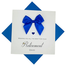 Load image into Gallery viewer, Retirement Card - Personalised Luxury Greeting Card - Regal Bow
