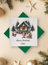 Load image into Gallery viewer, Personalised Christmas Card - Greeting Card Personalised - Santa&#39;s Workshop
