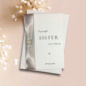 To My Beautiful Sister On Your Wedding Day Card - Colour Choice