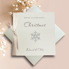 Load image into Gallery viewer, Snowflake Christmas Card - Luxury Greeting Card Personalised
