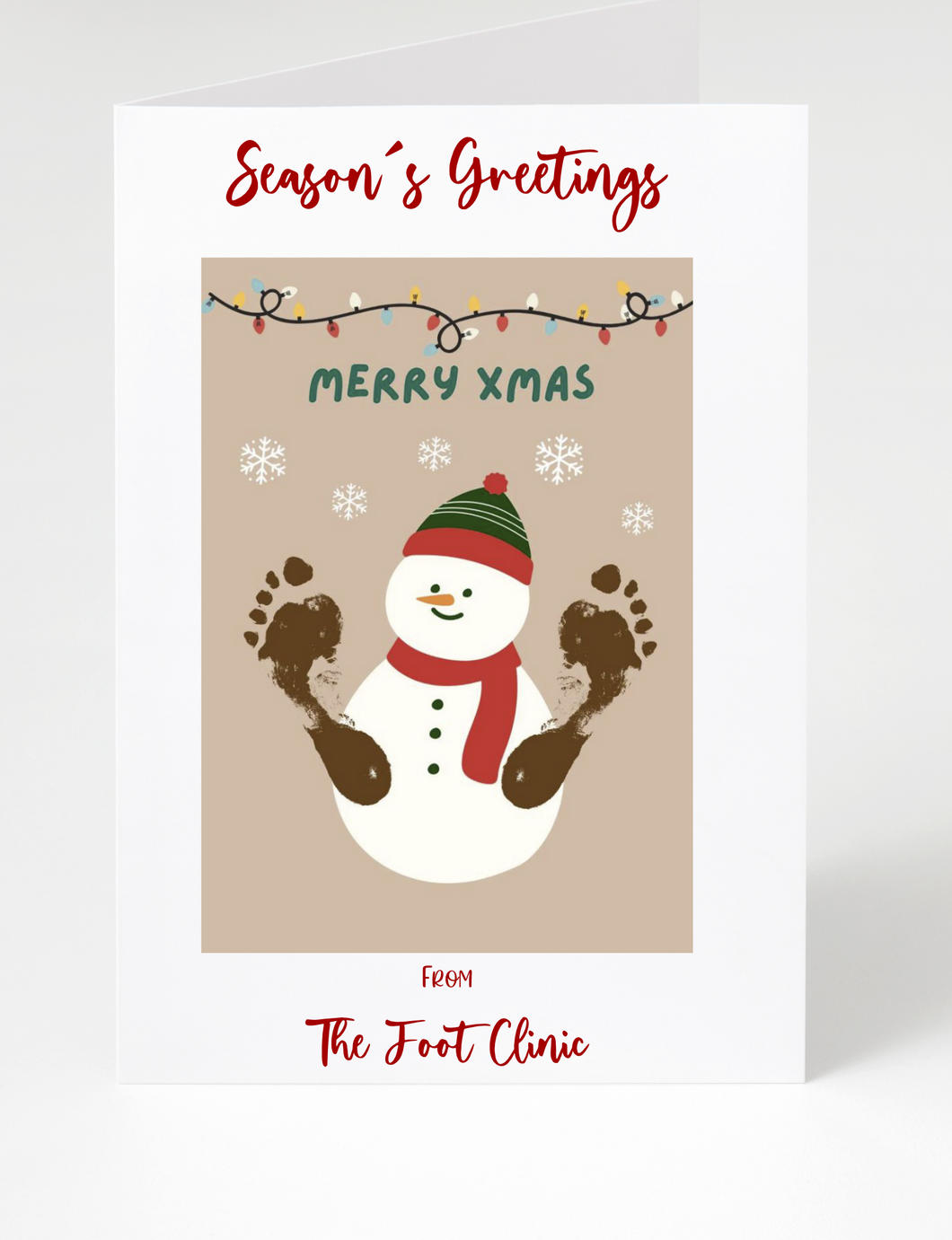 Personalised Business Christmas Cards - Snowman Lights