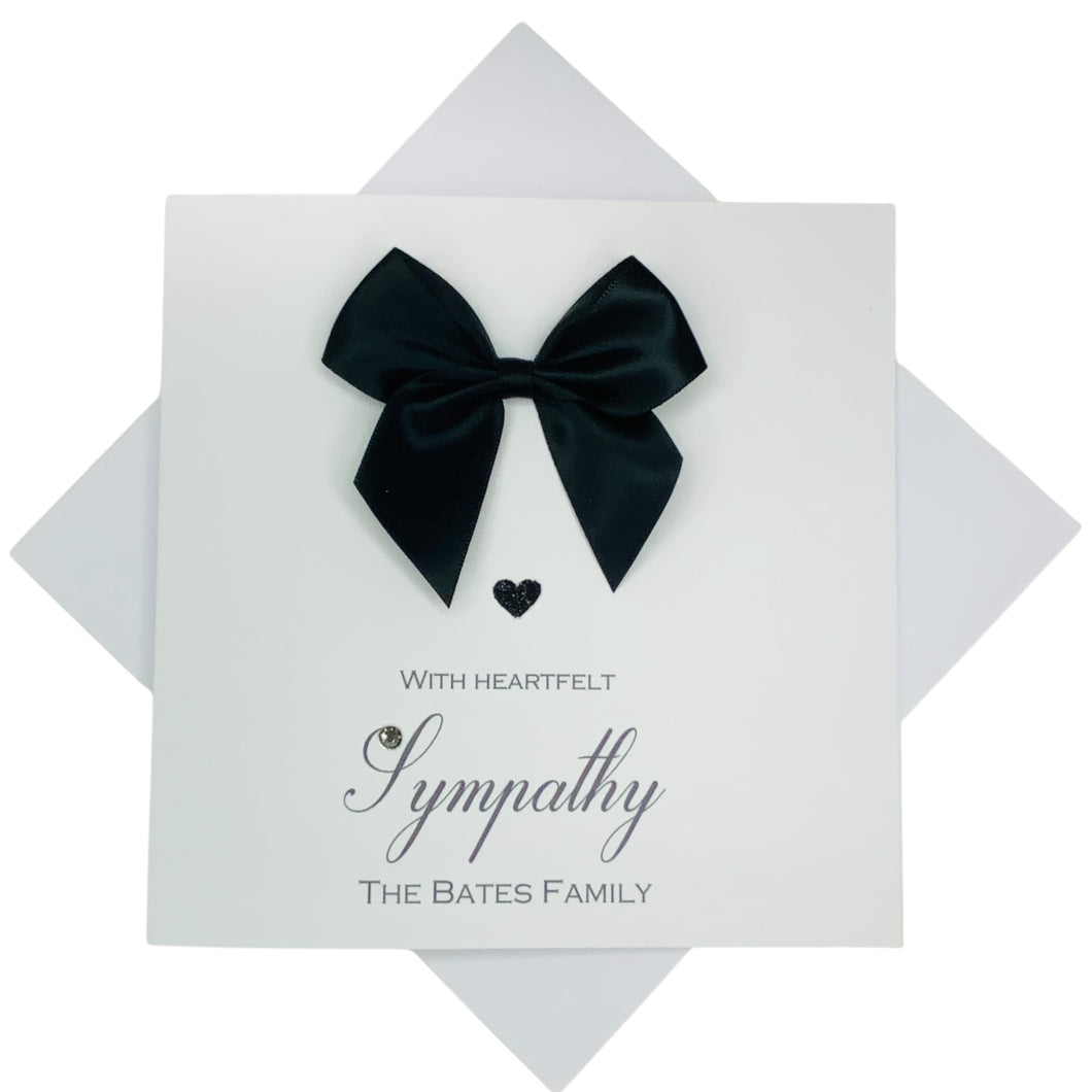 Sympathy Card - Personalised Luxury Greeting Card - Regal Bow