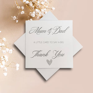 Thank You Mum & Dad Greeting Card - Heart Colour Choice