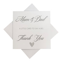 Load image into Gallery viewer, Thank You Mum &amp; Dad Greeting Card - Heart Colour Choice
