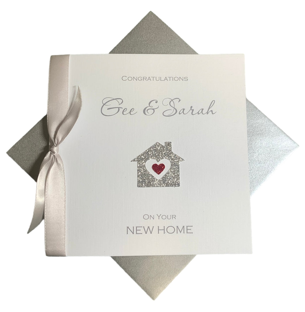 New Home Greeting Card Personalised - Glitter House