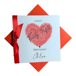 Heart Birthday Card - Personalised Greeting Card