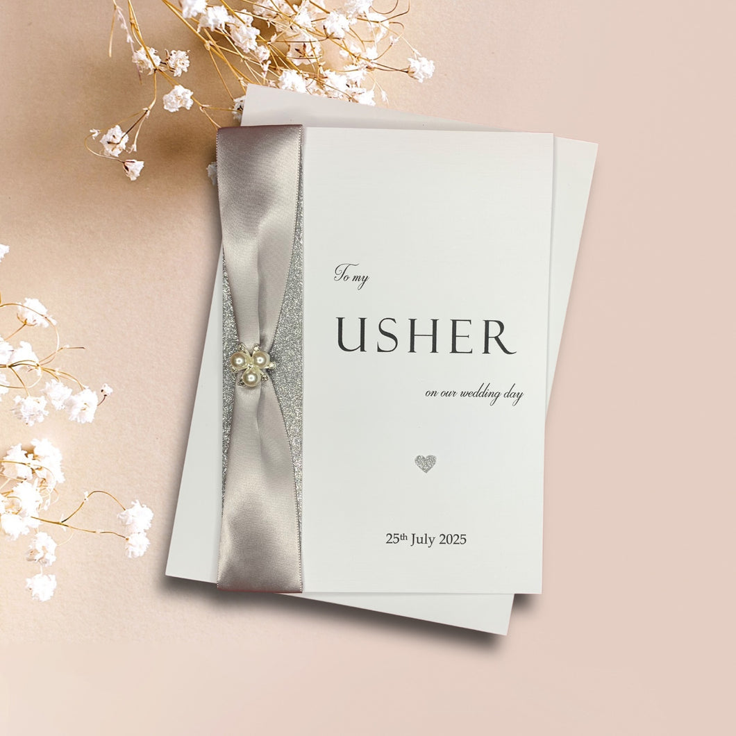 To My Usher On Our Wedding Day Card - Colour Choice