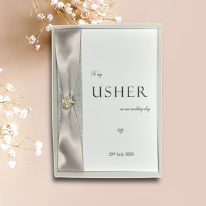 To My Usher On Our Wedding Day Card - Colour Choice