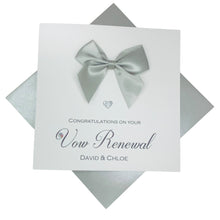 Load image into Gallery viewer, Wedding Vow Renewal Card - Luxury Greeting Card Personalised - Regal Bow

