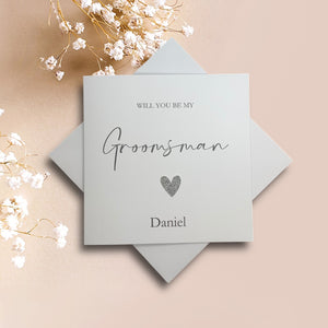 Will You Be My Groomsman Greeting Card - Heart Colour Choice