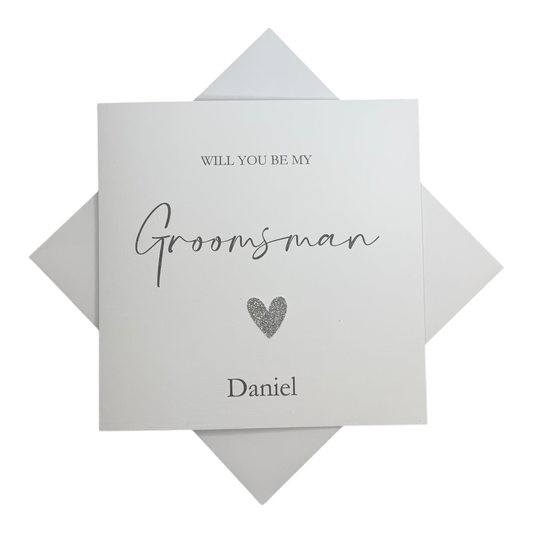 Will You Be My Groomsman Greeting Card - Heart Colour Choice