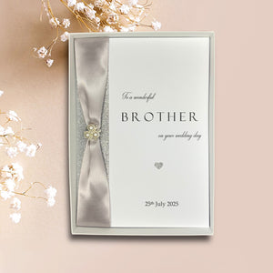 To A Wonderful Brother On Your Wedding Day Card - Colour Choice