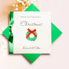 Load image into Gallery viewer, Wreath Christmas Card - Luxury Greeting Card Personalised
