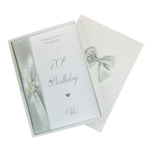 Load image into Gallery viewer, 70th Birthday Card - Personalised Luxury Greeting Card
