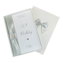 Load image into Gallery viewer, 80th Birthday Card - Personalised Luxury Greeting Card
