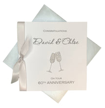 Load image into Gallery viewer, 60th Anniversary Card - Diamond 60 Year Wedding Anniversary Luxury Greeting Card Personalised - Champagne
