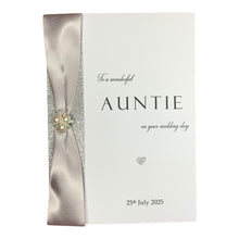 Load image into Gallery viewer, Auntie Wedding Card - Personalised Luxury Linen Greeting Card - WR 1
