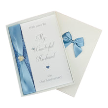 Load image into Gallery viewer, Husband Wedding Anniversary Card - Personalised Luxury Handmade Card
