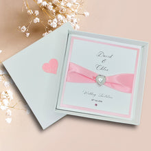 Load image into Gallery viewer, Wedding Day Invite Invitation Card - Handmade Personalised - 20 Colour Choice - Envelope or Gift Box - Bride &amp; Groom - Choose Pack Quantity (D1)
