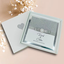 Load image into Gallery viewer, Wedding Day Invite Invitation Card - Handmade Personalised - 12 Colour Choice - Envelope or Gift Box - Bride &amp; Groom - Choose Pack Quantity (D5)