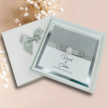 Load image into Gallery viewer, Wedding Day Invite Invitation Card - Handmade Personalised - 12 Colour Choice - Envelope or Gift Box - Bride &amp; Groom - Choose Pack Quantity (D5)