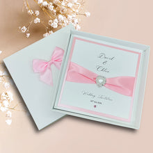 Load image into Gallery viewer, Wedding Day Invite Invitation Card - Handmade Personalised - 20 Colour Choice - Envelope or Gift Box - Bride &amp; Groom - Choose Pack Quantity (D1)
