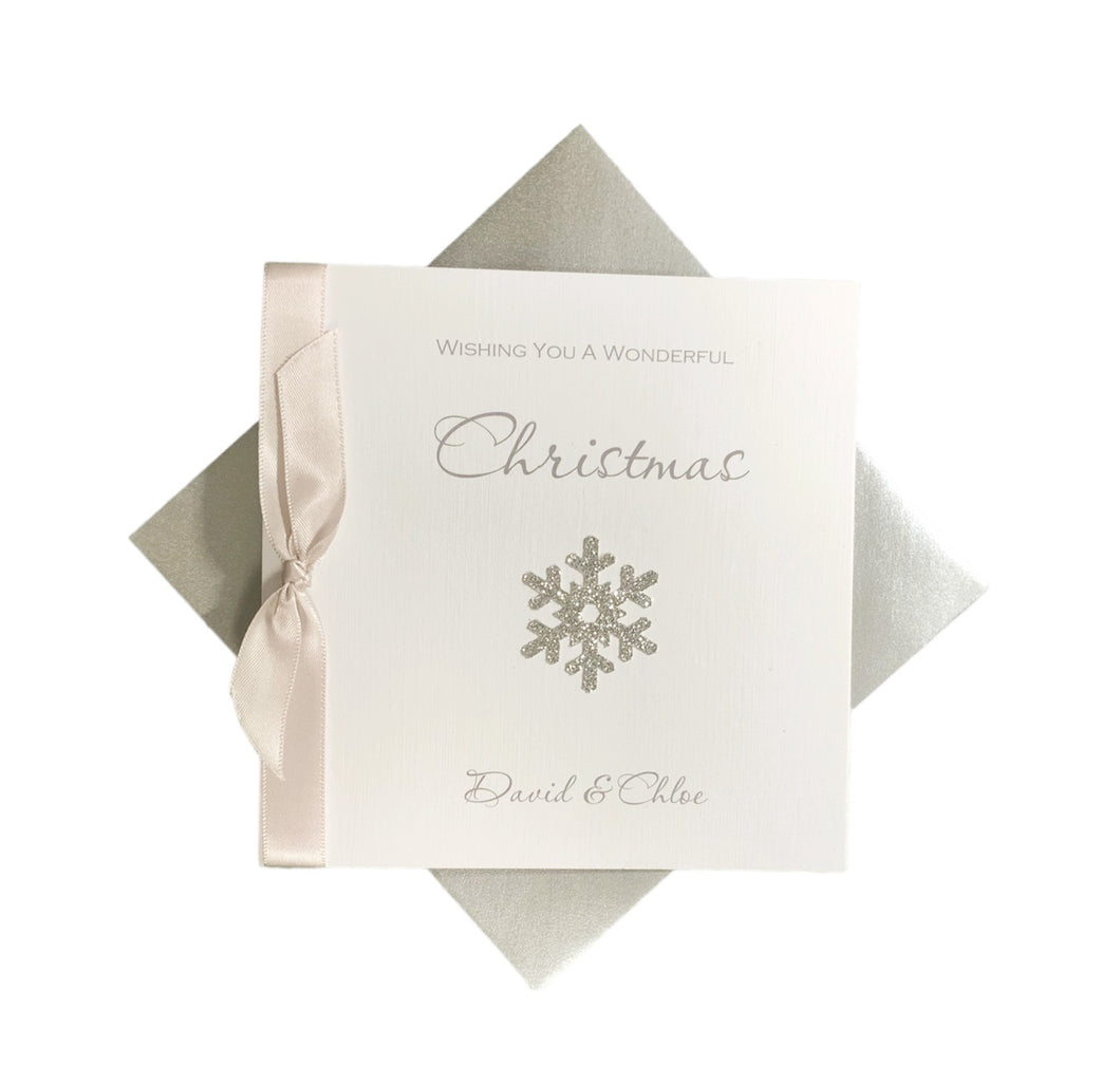 Snowflake Christmas Card - Luxury Greeting Card Personalised