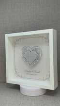 Load and play video in Gallery viewer, 1st 1 Year Paper Wedding Anniversary Frame - Intricate Mirror Heart
