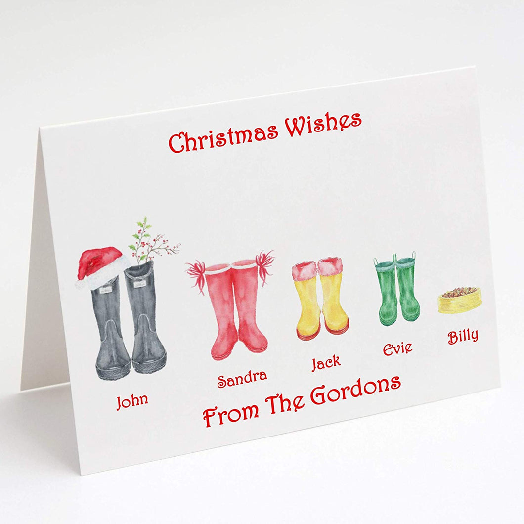 Pack Of 10 Personalised Christmas Greeting Cards Design 4