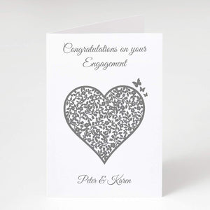 Congratulations On Your Engagement Personalised Card - Vintage Heart