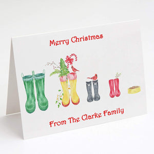 Pack Of 10 Personalised Christmas Greeting Cards Design 3