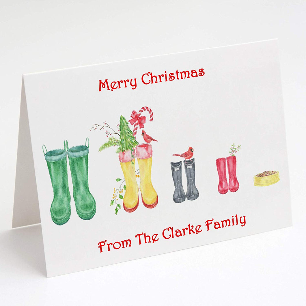 Pack Of 20 Personalised Christmas Greeting Cards Design 3